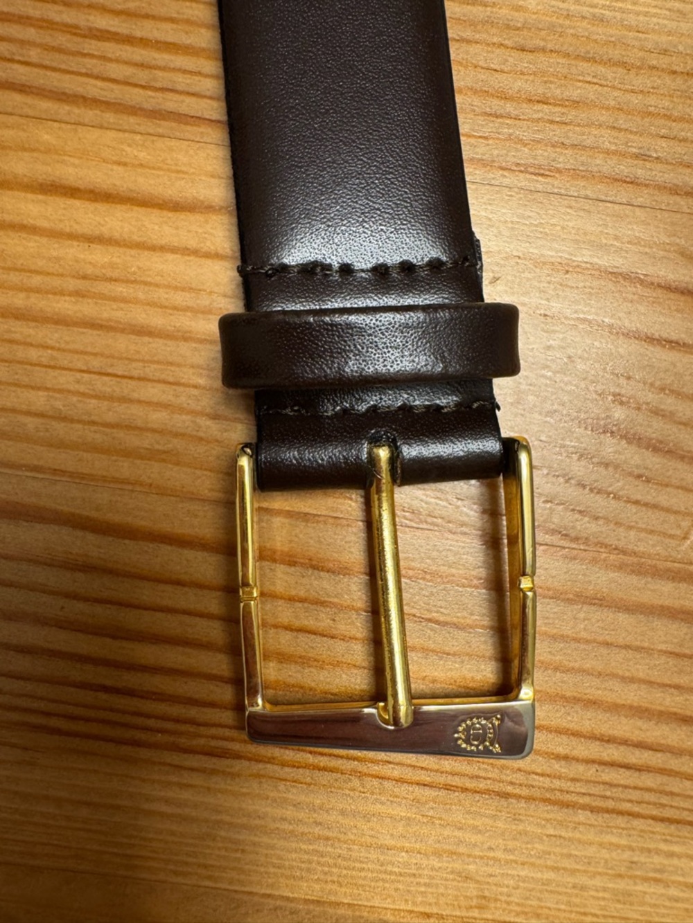 Vintage Christian Dior Brown Leather Belt Mens Size 44 – Classic Designer - Picture 2 of 7